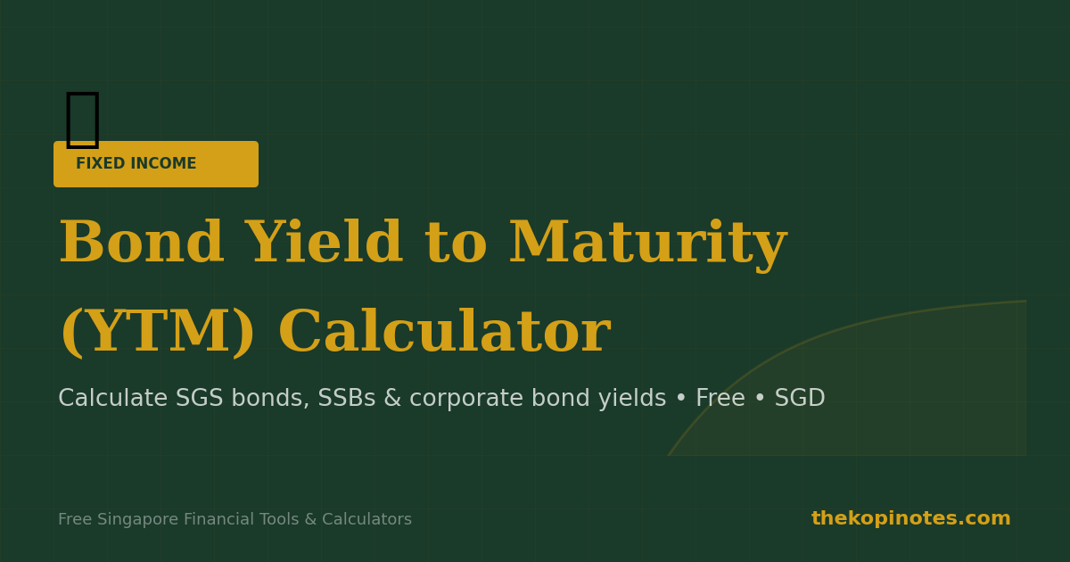 Bond Yield to Maturity Calculator Singapore 2026