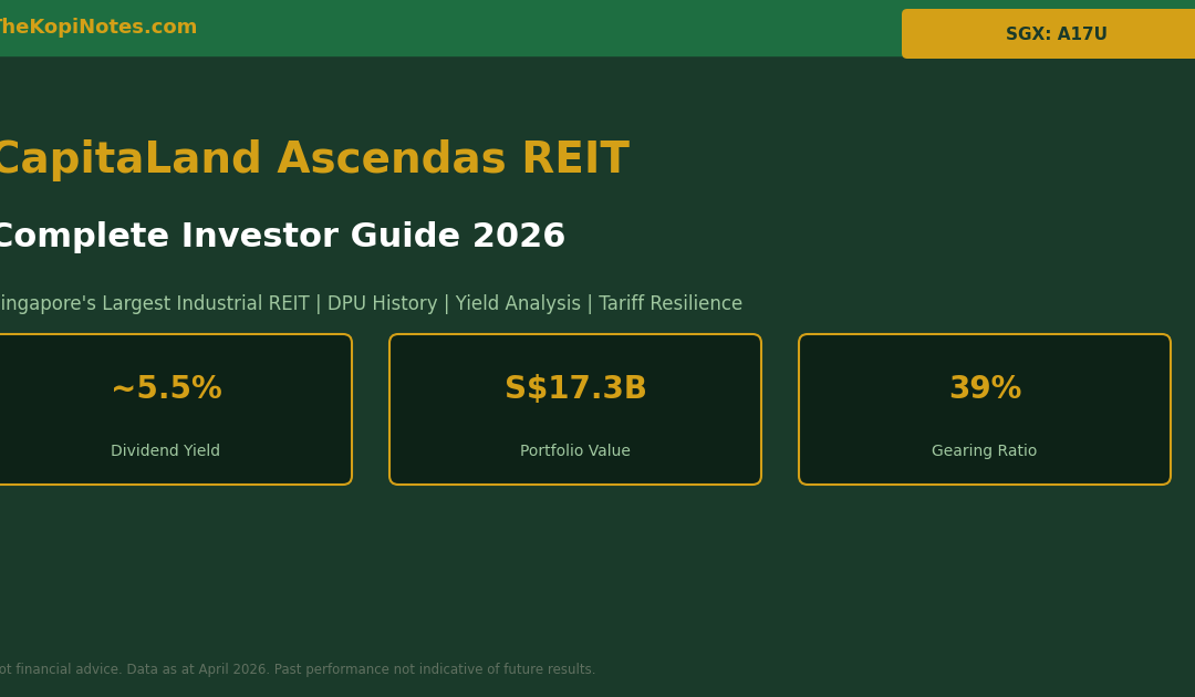 CapitaLand Ascendas REIT Complete Investor Guide 2026