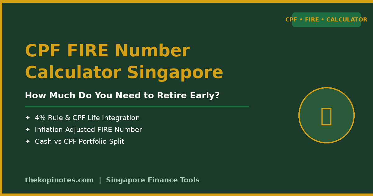 CPF FIRE Number Calculator Singapore 2026