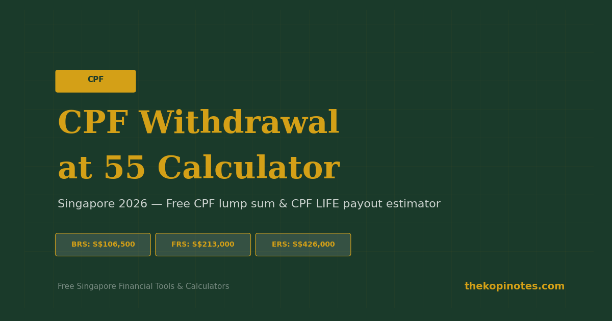 CPF Withdrawal at 55 Calculator Singapore 2026