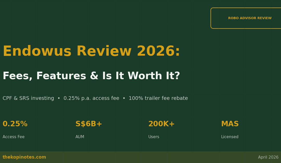 Endowus Review 2026: Fees, Features & Is It Worth It? — The Kopi Notes