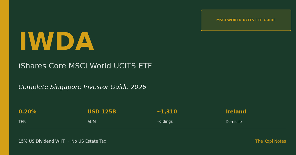IWDA ETF Singapore: Complete Guide to the iShares MSCI World ETF (2026)