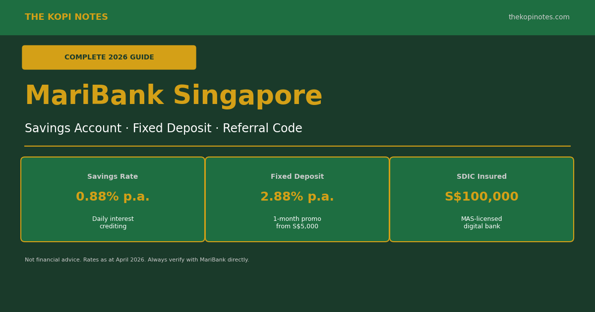 MariBank Singapore: Complete 2026 Guide (Savings Account, Fixed Deposit & Referral Code)