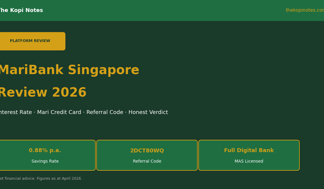 MariBank Singapore Review 2026: Interest Rate, Credit Card & Is It Worth It?