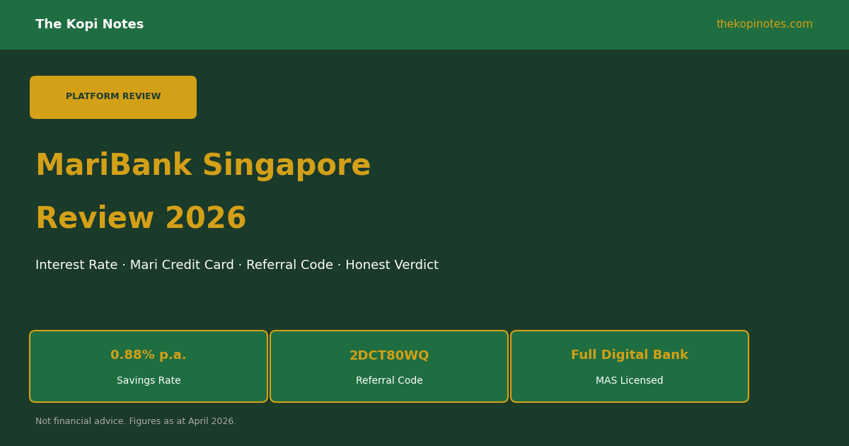 MariBank Singapore Review 2026: Interest Rate, Credit Card & Is It Worth It?