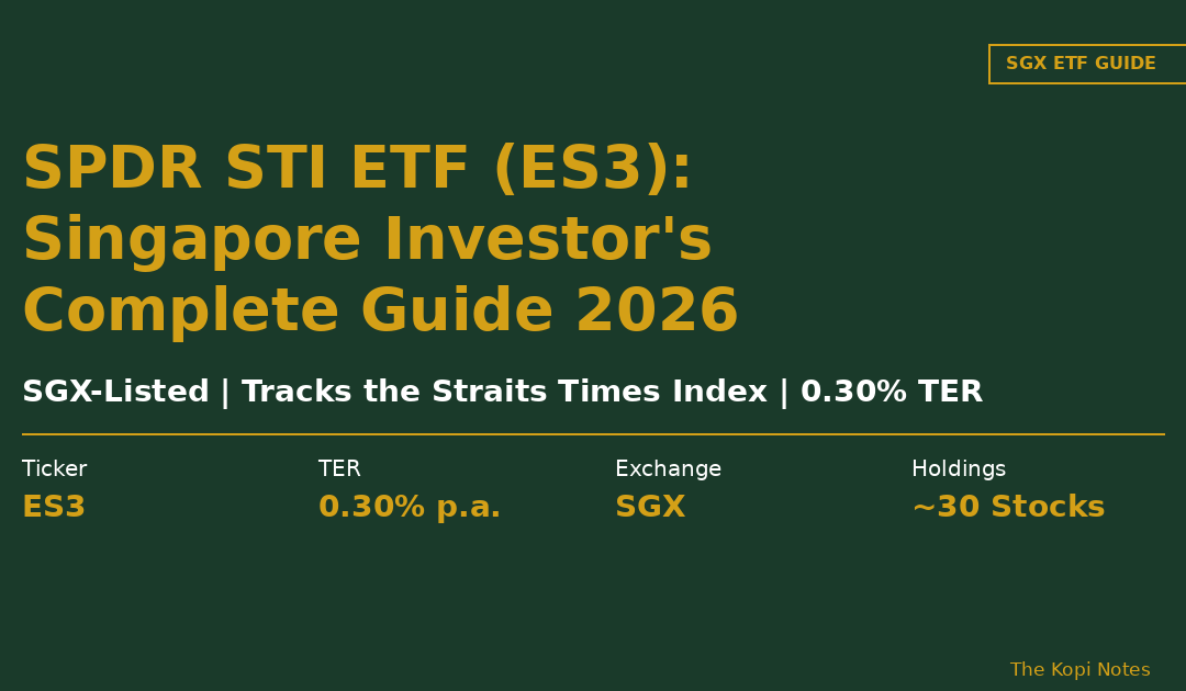 SPDR STI ETF (ES3) Singapore Investor's Complete Guide 2026 — The Kopi Notes