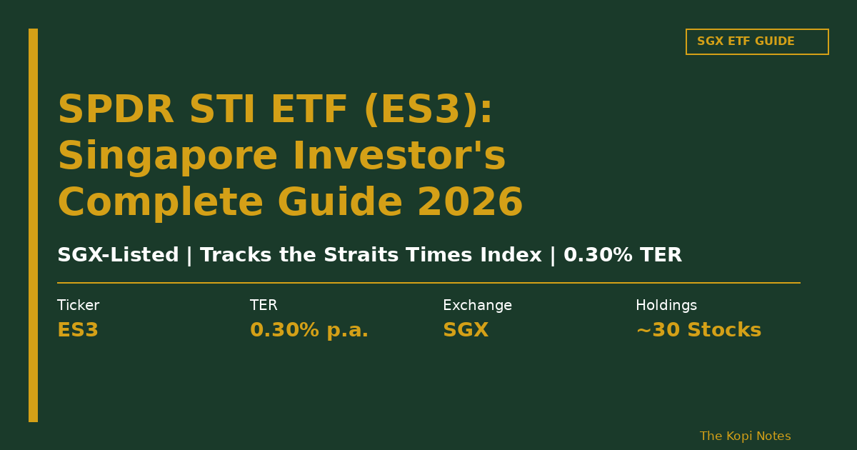 SPDR STI ETF (ES3) Singapore: Complete Investor Guide 2026