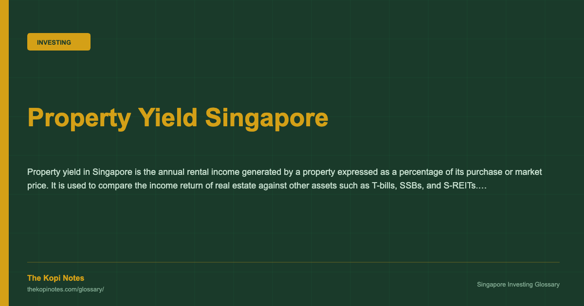 Property Yield Singapore — Singapore Investing Glossary | The Kopi Notes