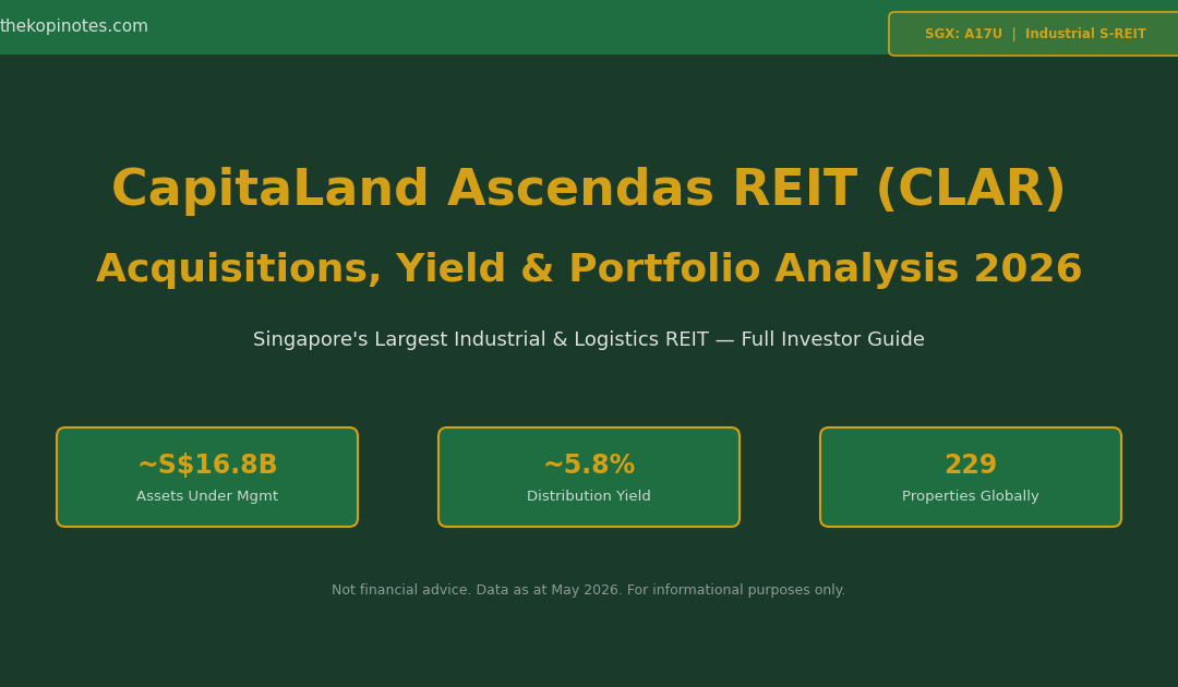 CapitaLand Ascendas REIT CLAR Investor Guide 2026 — Singapore Largest Industrial REIT