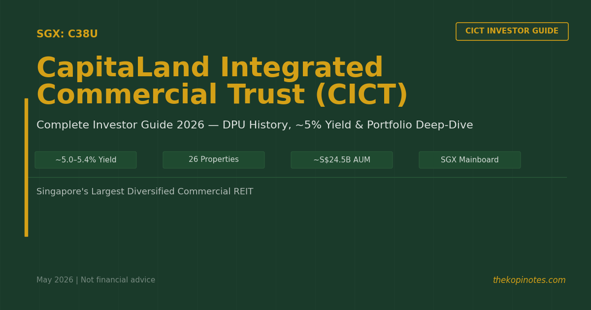 CapitaLand Integrated Commercial Trust (CICT) 2026: Complete Investor Guide — DPU, ~5% Yield & Portfolio Deep-Dive (SGX: C38U)