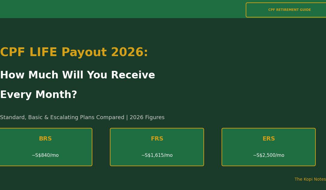 CPF LIFE Payout 2026: How Much Will You Receive Every Month? — The Kopi Notes