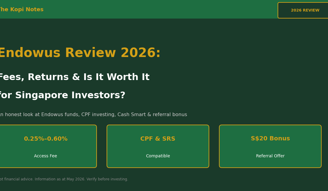 Endowus Review 2026: Fees, Returns & Is It Worth It for Singapore Investors?