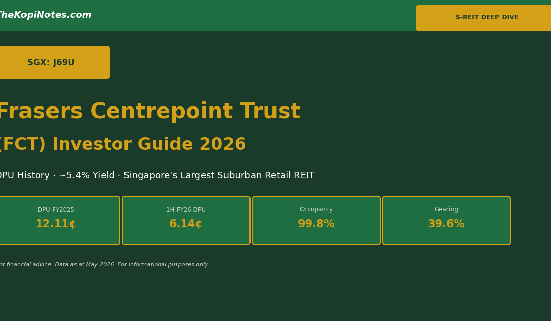 Frasers Centrepoint Trust (FCT) J69U Investor Guide 2026