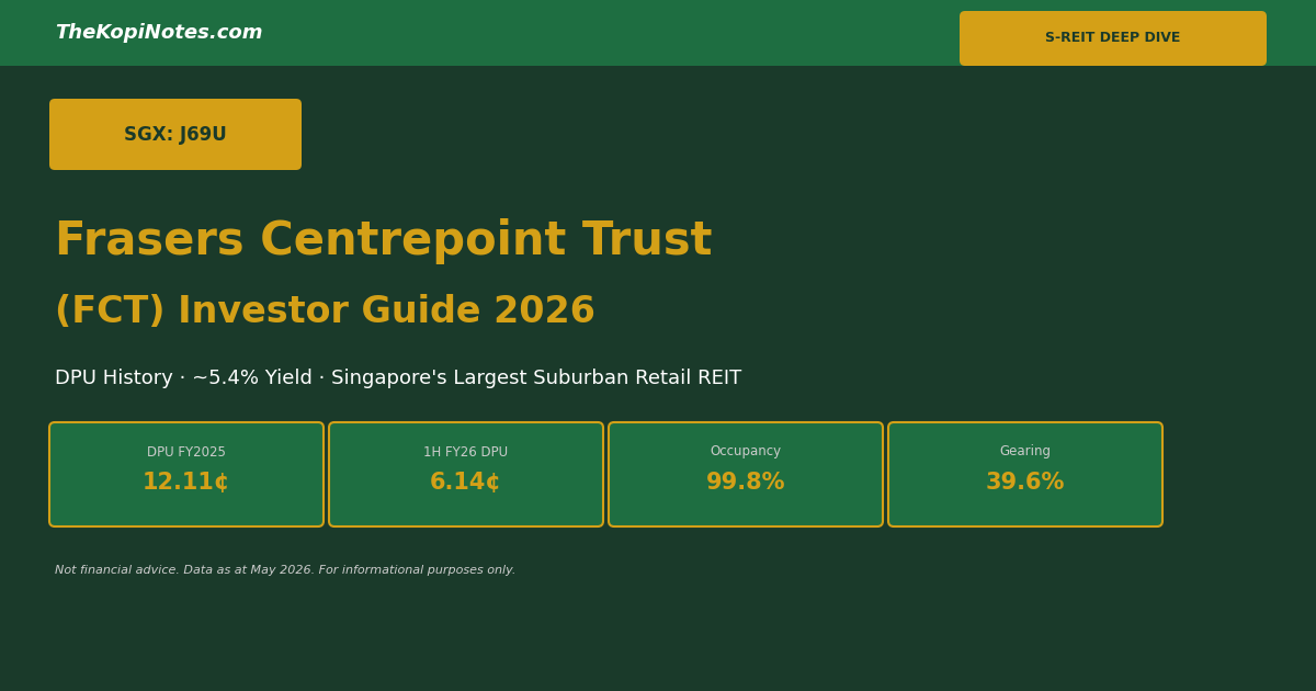 Frasers Centrepoint Trust FCT J69U Investor Guide 2026