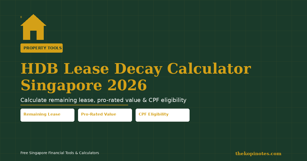 HDB Lease Decay Calculator Singapore 2026 — pro-rated value and CPF eligibility tool