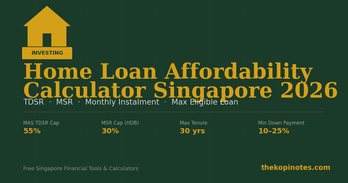 Home Loan Affordability Calculator Singapore 2026 — TDSR MSR Monthly Instalment