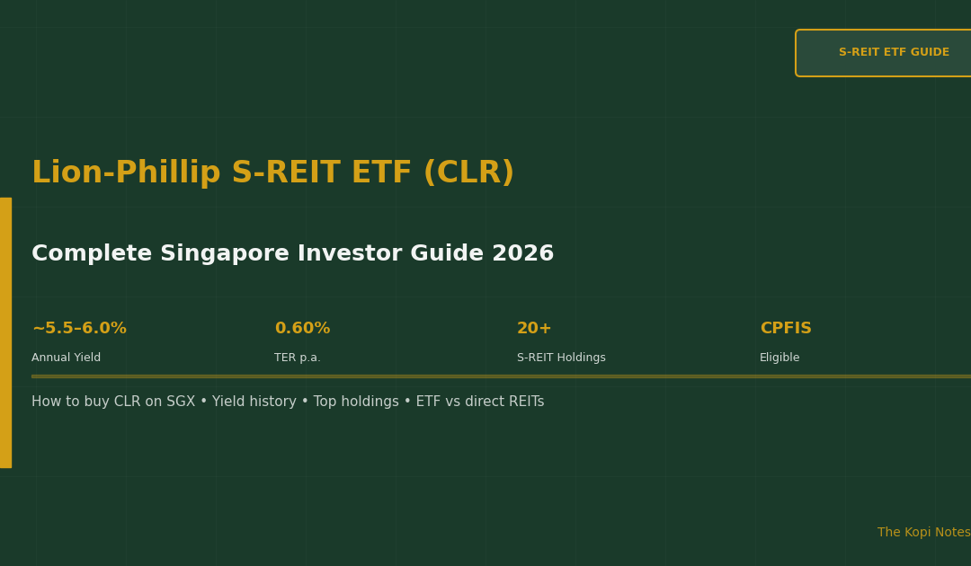 Lion-Phillip S-REIT ETF (CLR): Complete Singapore Investor Guide 2026 — The Kopi Notes