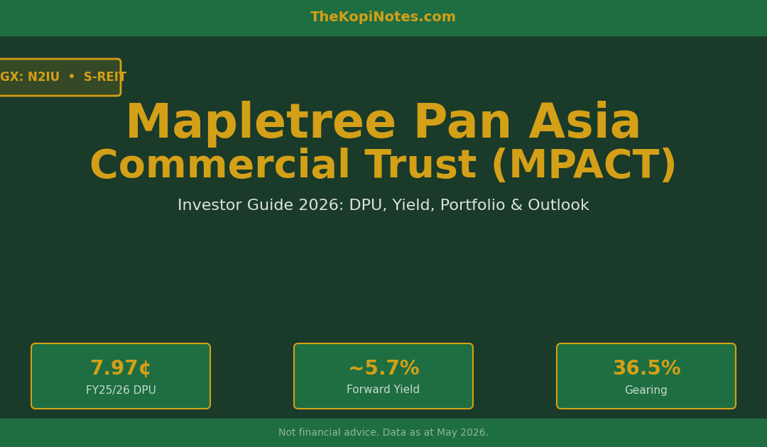 Mapletree Pan Asia Commercial Trust (MPACT) Investor Guide 2026