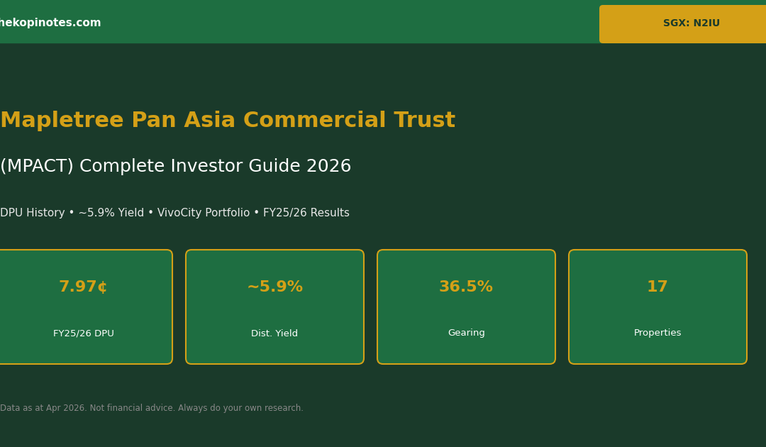 Mapletree Pan Asia Commercial Trust MPACT N2IU Investor Guide 2026