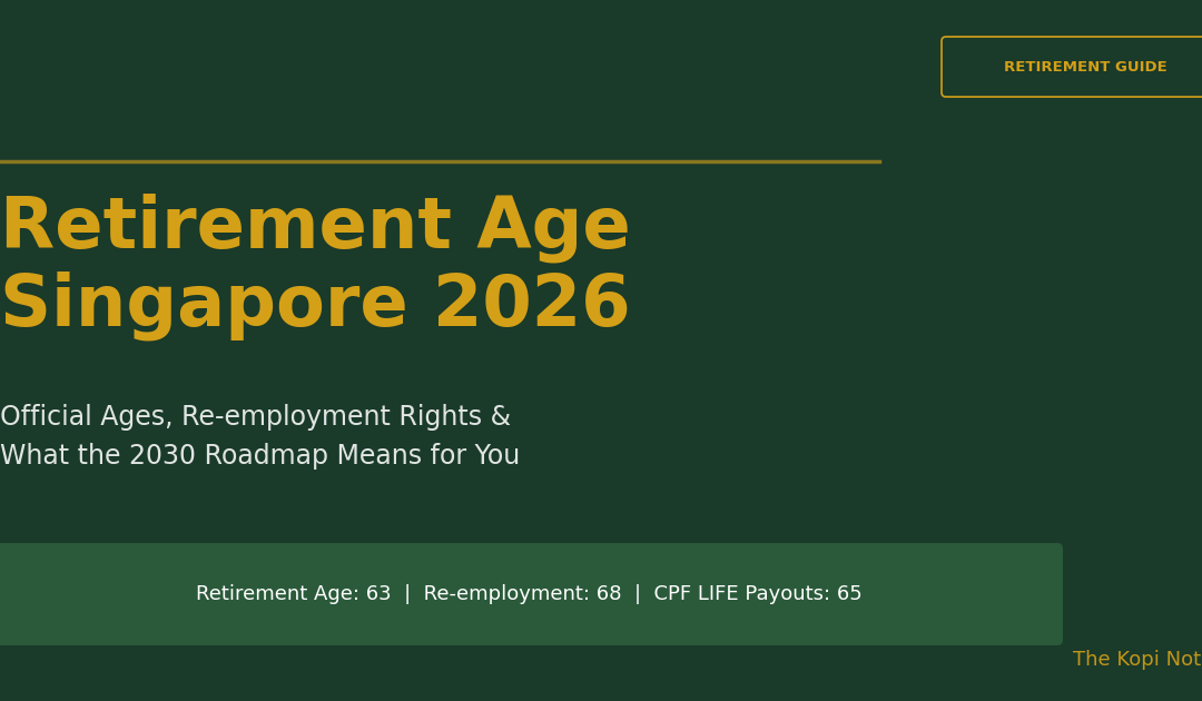Retirement Age Singapore 2026: Official Ages, Re-employment & What Changes — The Kopi Notes