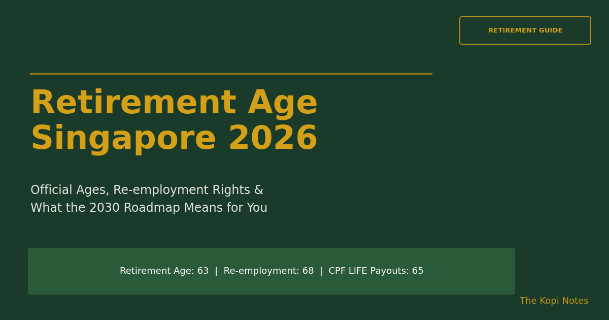Retirement Age Singapore 2026: Official Ages, Re-employment & What Changes for You