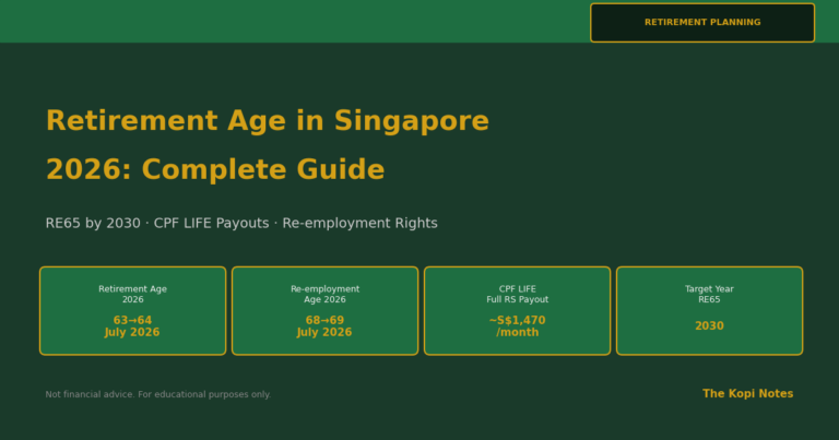 Retirement Age in Singapore 2026: Complete Guide (RE65, CPF & Planning)