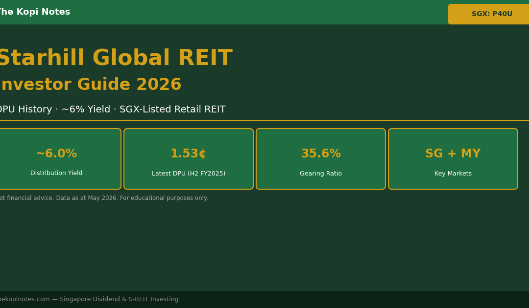 Starhill Global REIT Investor Guide 2026 — SGX P40U DPU Yield Analysis