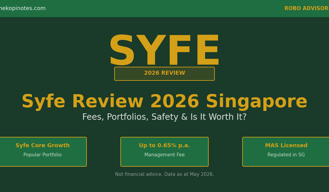 Syfe Review 2026 Singapore - fees, portfolios, safety