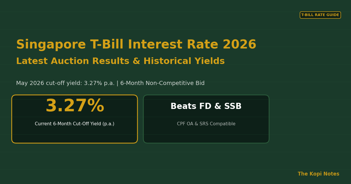 Singapore T-Bill Interest Rate 2026: Latest Auction Results, Historical Rates & What’s Driving Yields