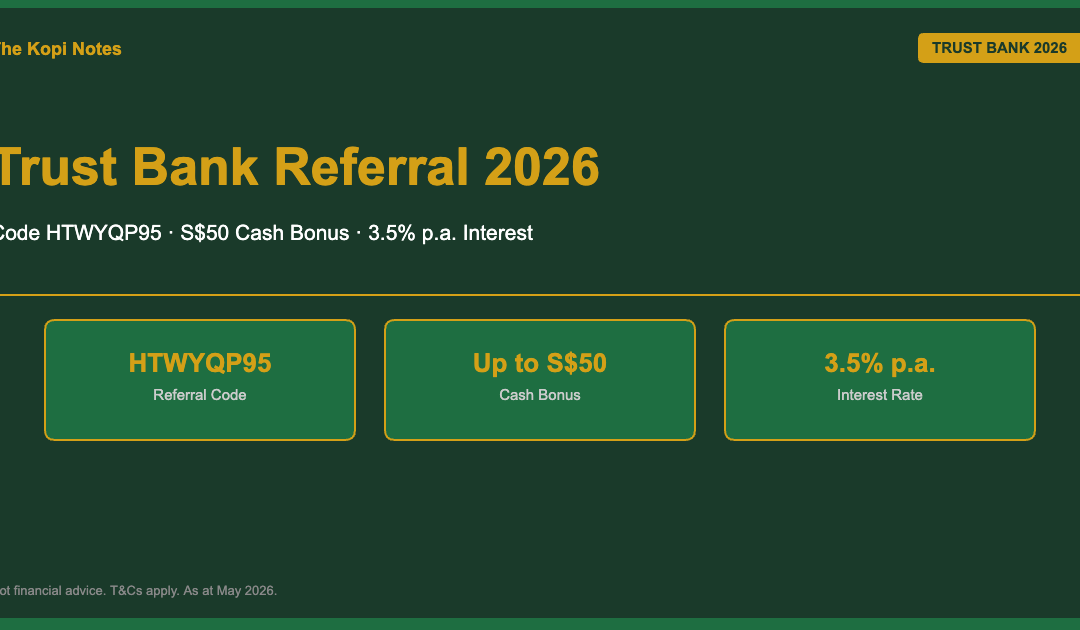 Trust Bank Referral 2026 — HTWYQP95 code, S$50 bonus, 3.5% interest