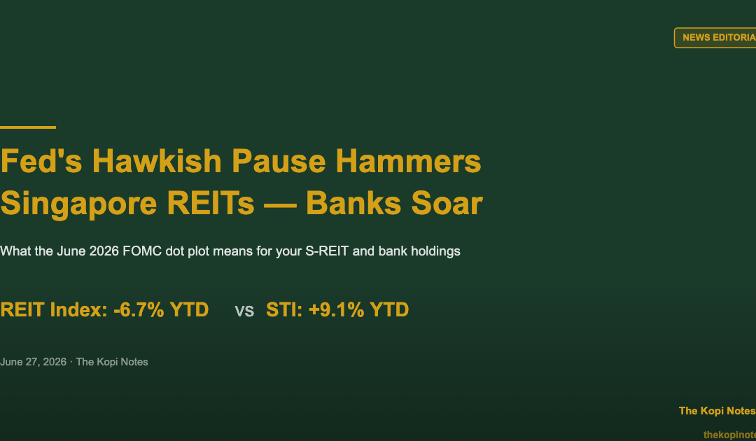 Fed's Hawkish Pause Hammers Singapore REITs — Banks Soar: What It Means for Investors — The Kopi Notes