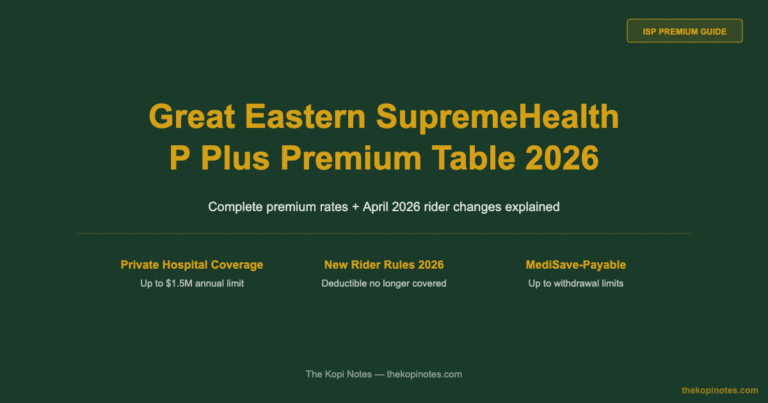 Great Eastern SupremeHealth P Plus Premium Table 2026 (With April Rider Changes)