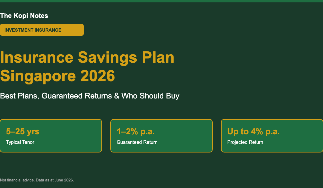 Insurance Savings Plan Singapore 2026 - Best Plans Guide