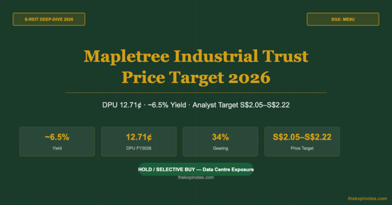 Mapletree Industrial Trust Price Target 2026 (SGX: ME8U): DPU 12.71c, ~6.5% Yield and Analyst Verdicts