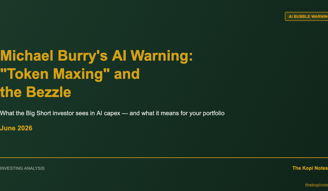 Michael Burry's AI Warning: What Token Maxing and the Bezzle Mean for Your Portfolio — The Kopi Notes