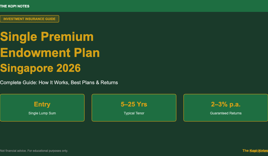 Single Premium Endowment Plan Singapore 2026 Complete Guide — The Kopi Notes