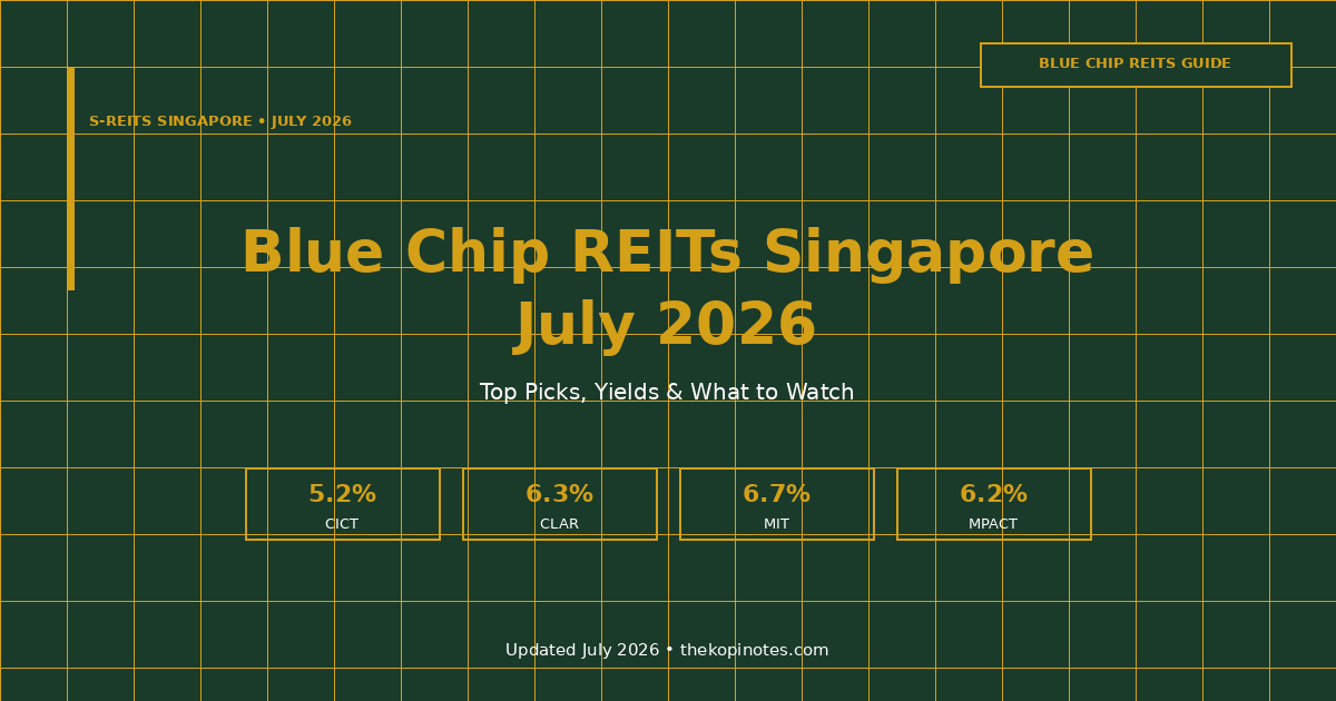 Blue Chip REITs Singapore 2026: Top Picks, Yields & What to Watch — The Kopi Notes