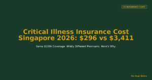 Critical Illness Insurance Cost in Singapore 2026: Why the Same $100k Coverage Ranges From $296 to $3,411 a Year