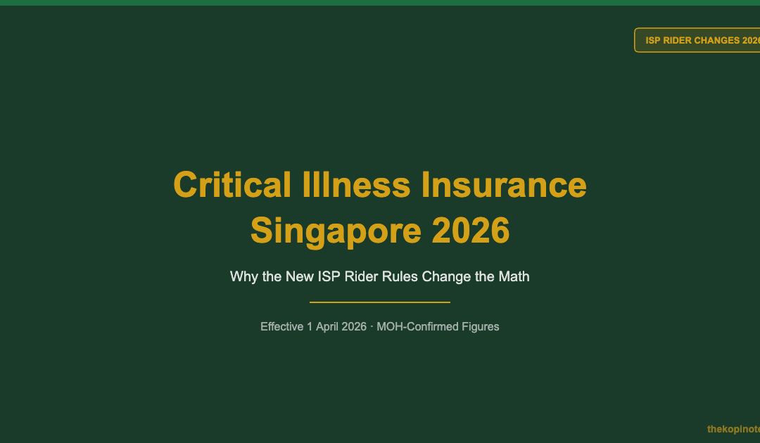 Critical Illness Insurance Singapore 2026: Why the New ISP Rider Rules Change the Math — The Kopi Notes