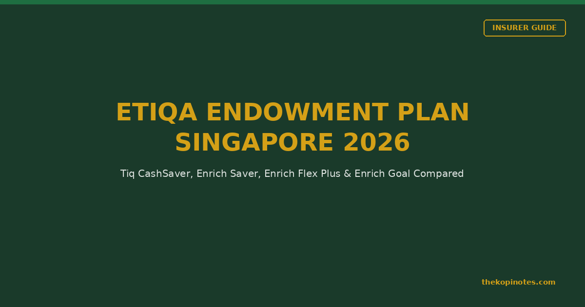 Etiqa Endowment Plan Singapore 2026: Tiq CashSaver, Enrich Saver & Flex Plus Compared — The Kopi Notes