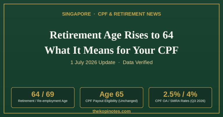 Retirement Age Hits 64 in 2026: What It Means for CPF