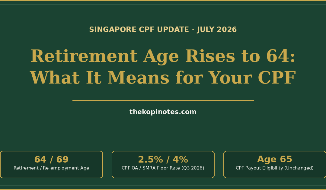 Singapore CPF retirement age rises to 64 in 2026, key stats featured image