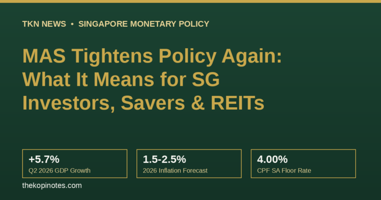 MAS Tightens Policy Again: What SGD Strength Means for Your Savings, REITs & CPF