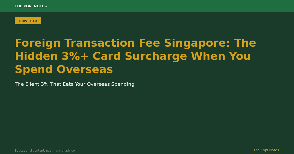 Foreign Transaction Fee Singapore: The Hidden 3%+ Card Surcharge When You Spend Overseas