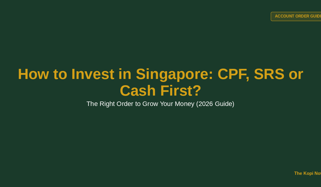 How to Invest in Singapore: CPF, SRS or Cash First? The Right Order (2026) — The Kopi Notes