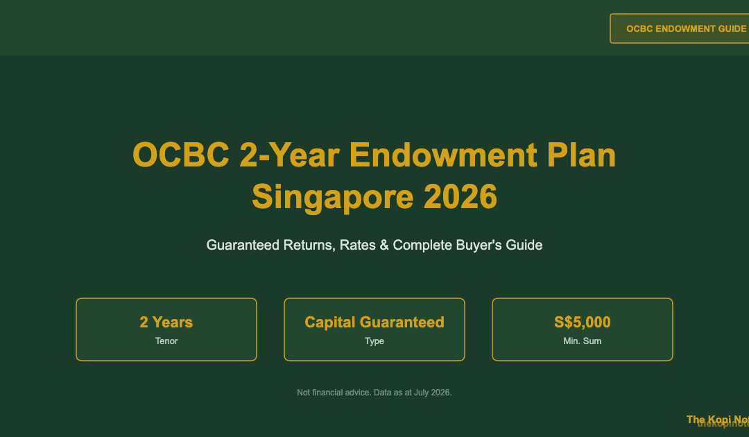 OCBC 2-Year Endowment Plan Singapore 2026: Guaranteed Returns & Complete Buyer's Guide — The Kopi Notes