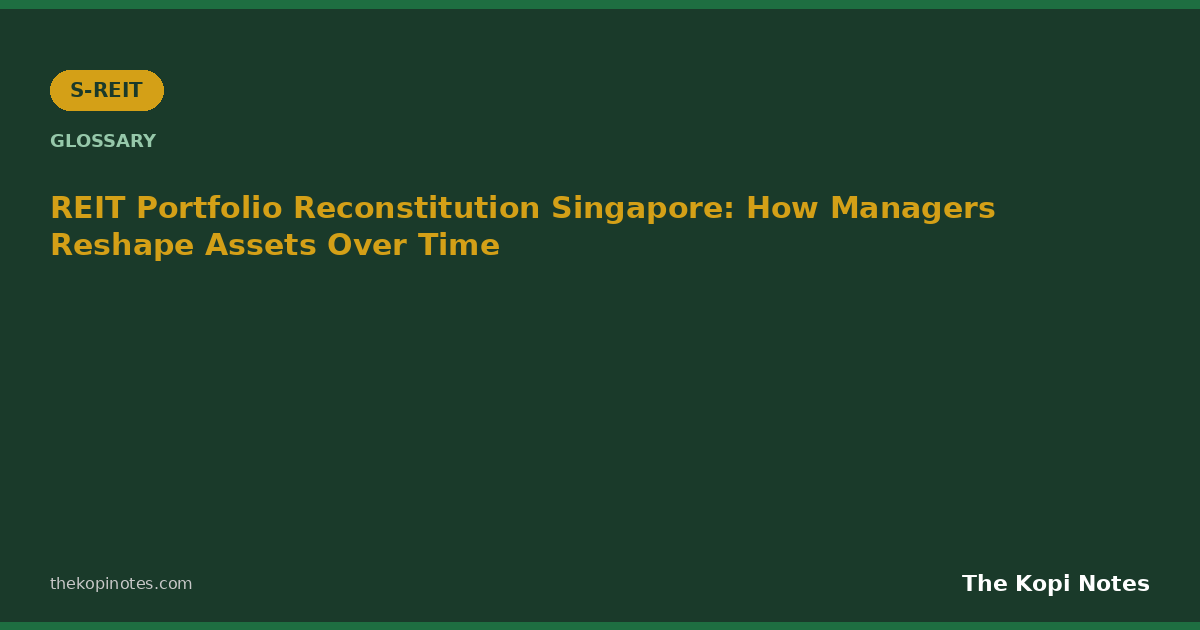 REIT Portfolio Reconstitution Singapore: How Managers Reshape Assets Over Time