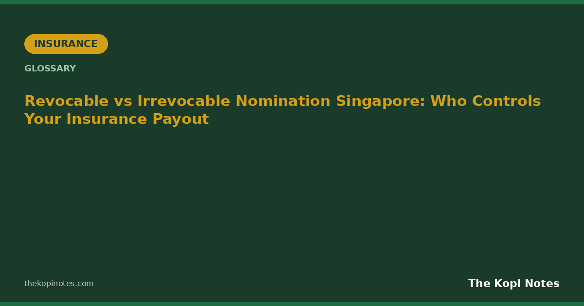 Revocable vs Irrevocable Nomination Singapore: Who Controls Your Insurance Payout