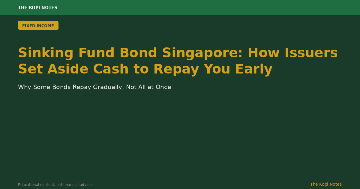 Sinking Fund Bond Singapore: How Issuers Set Aside Cash to Repay You Early
