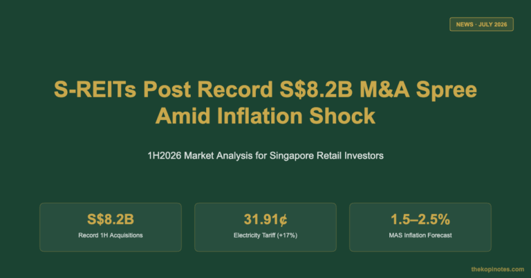 S-REITs Post Record S$8.2B M&A Spree Amid Inflation (2026)